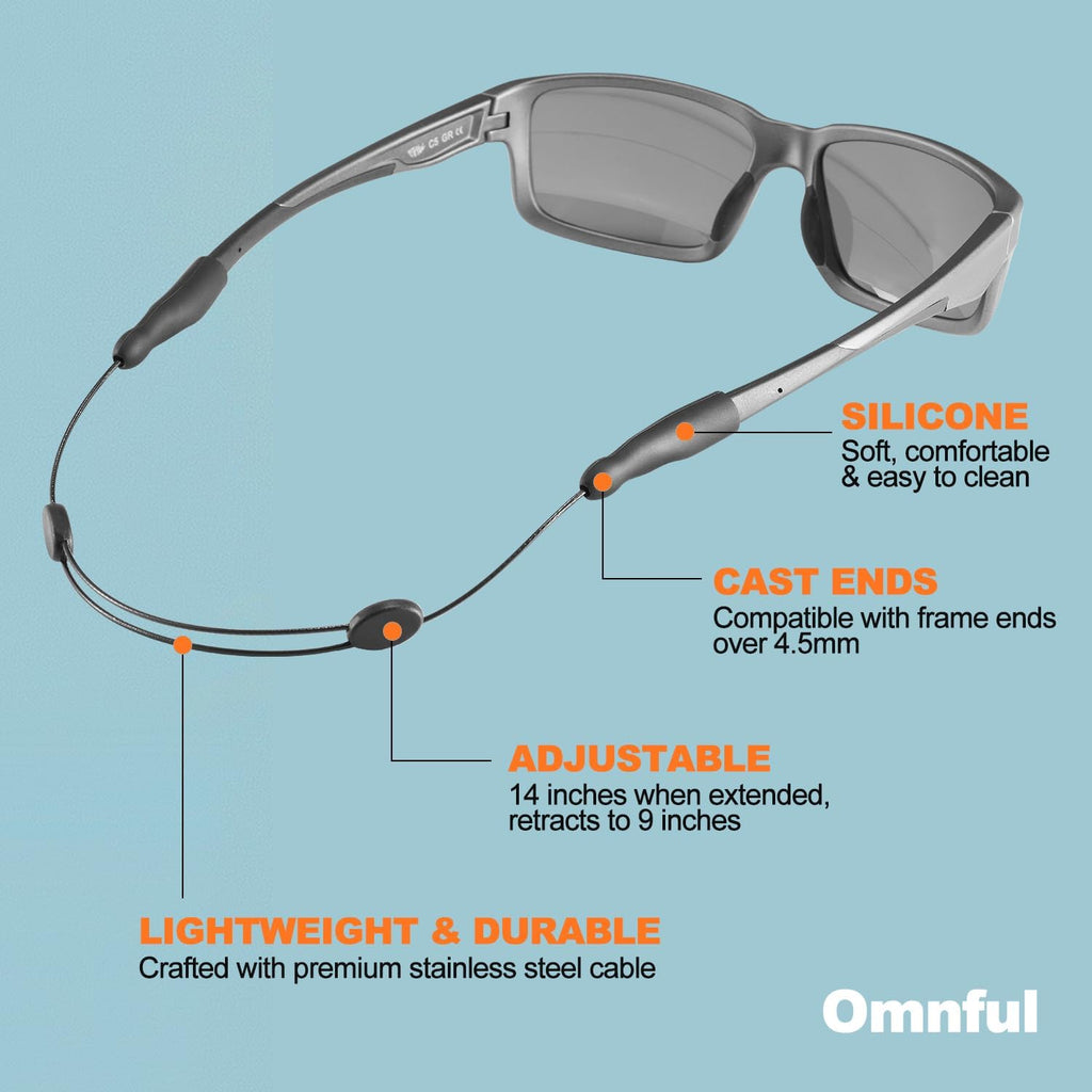 Glasses Strap -No Tail Adjustable Sunglasses Strap, Eyeglasses Strap, Cable Straps, Eye Glasses Holders Around Neck