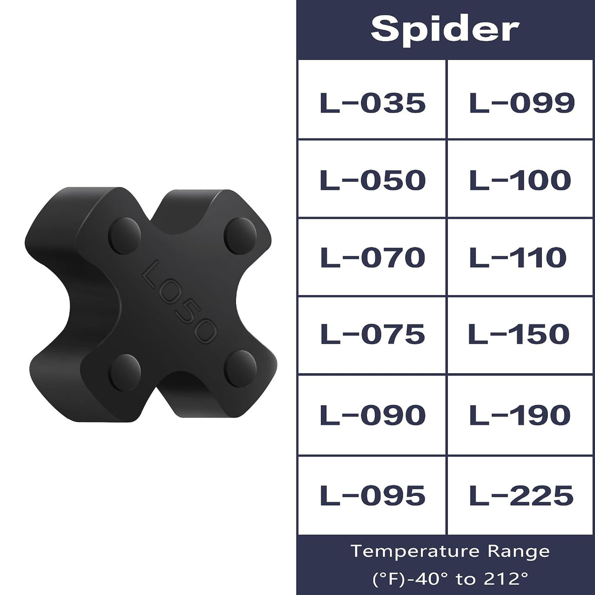 XIKE L050 NBR Rubber Spider for L-Jaw Coupling, 1-Pack