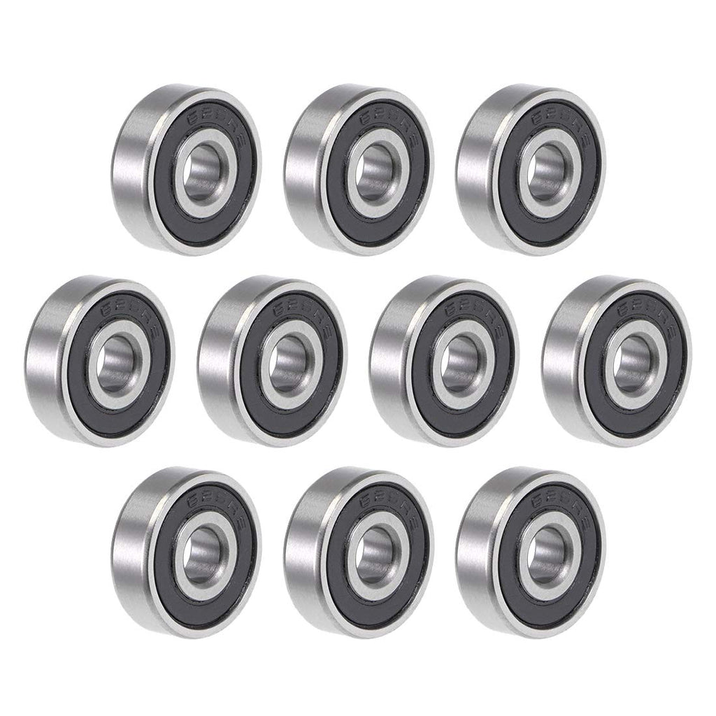 uxcell 625-2RS Deep Groove Ball Bearing 5x16x5mm Double Sealed ABEC-3 Bearings 10-Pack