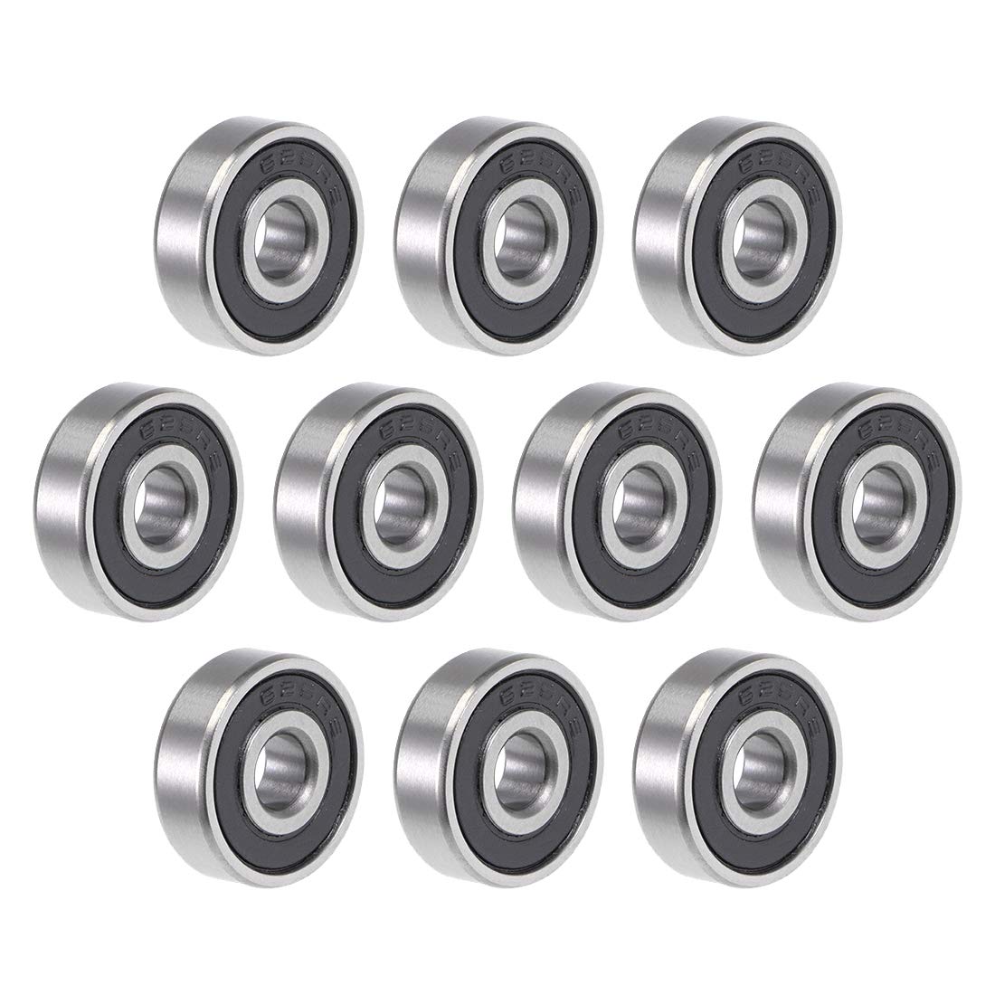 uxcell 625-2RS Deep Groove Ball Bearing 5x16x5mm Double Sealed ABEC-3 Bearings 10-Pack