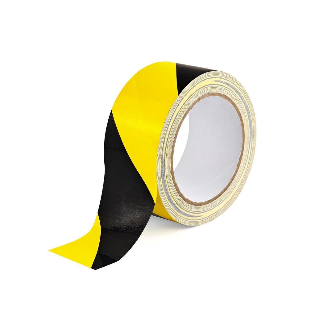 Black & Yellow Caution Tape Heavy Duty Floor Marking Tape 2In x 100Ft | High Adhesive Waterproof Wear Resistant for