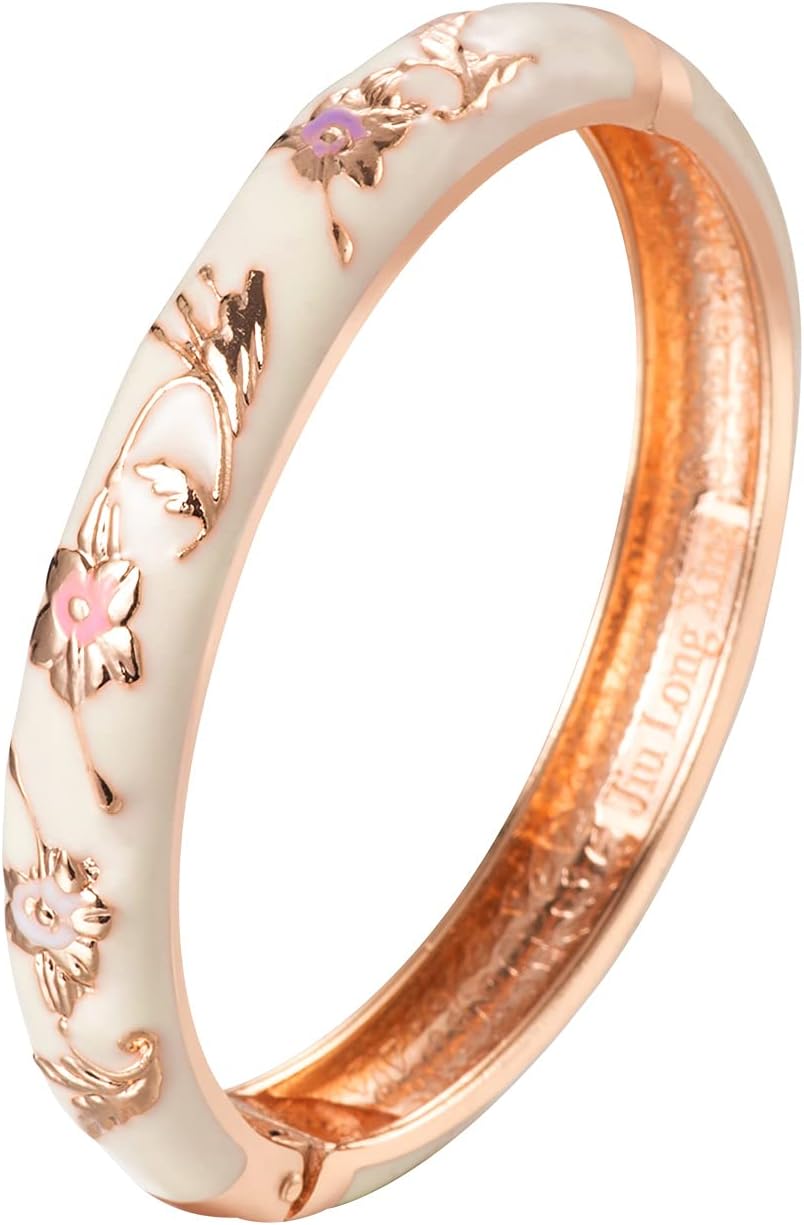 Vintage Bracelet Colorful Cloisonne Women Hinged Bangles Enameled Bracelets Jewelry Gifts 55A82