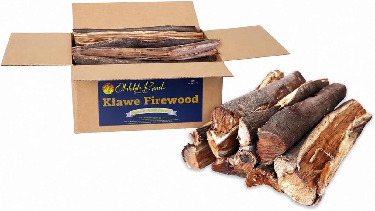 Hawaiian Kiawe Cooking Wood – Premium Kiln Dried Hardwood Logs for Pizza Oven, Smoker & Grill | Compatible with Ooni