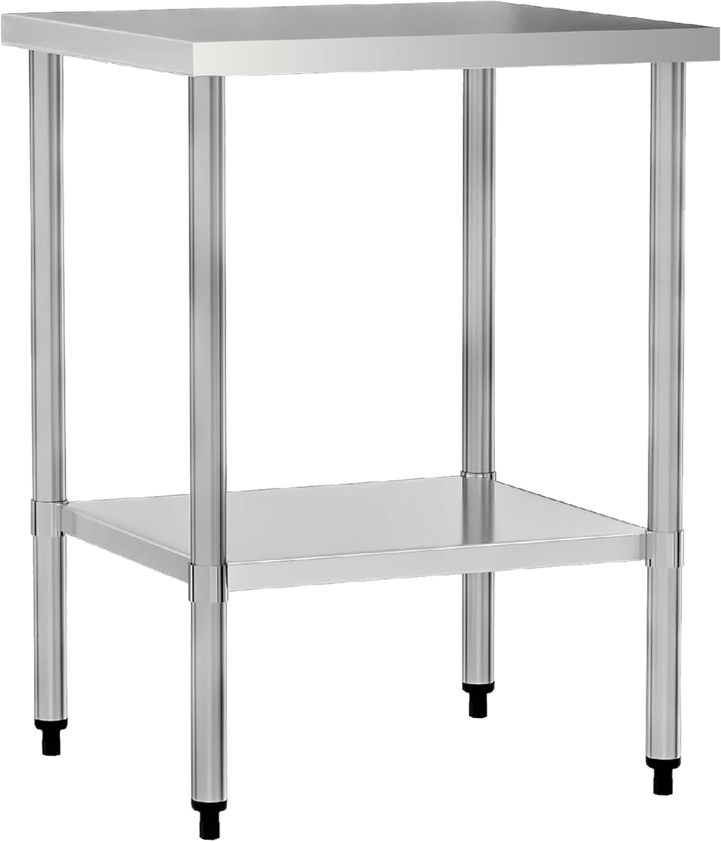 24 x 24 Inch NSF Stainless Steel Work Table with Undershelf