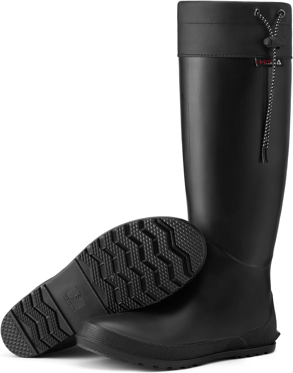 Women's Waterproof Rain Boots Knee High Mud Shoes | Anti-Slip Sole, Packable Slim Fit Rubber Garden Boots