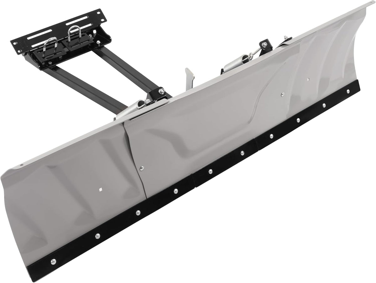Steel Snow Plow Blade for ATV with Adjustable 48"–60" Width | Universal Mount Powder-Coated Gray & Black