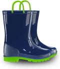 Kids Rain Boots Toddler Waterproof Boots | Lightweight, Vibrant Color Options for Boys & Girls, Easy Pull-On Handles