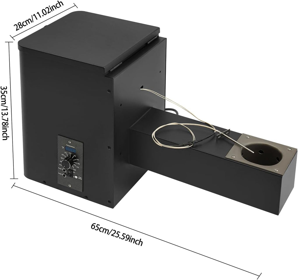 Vertical Pellet Hopper Side Firebox Mount Assembly Kit Electric Wood Pellet Smoker Hopper 180℉- 500℉ Temperature