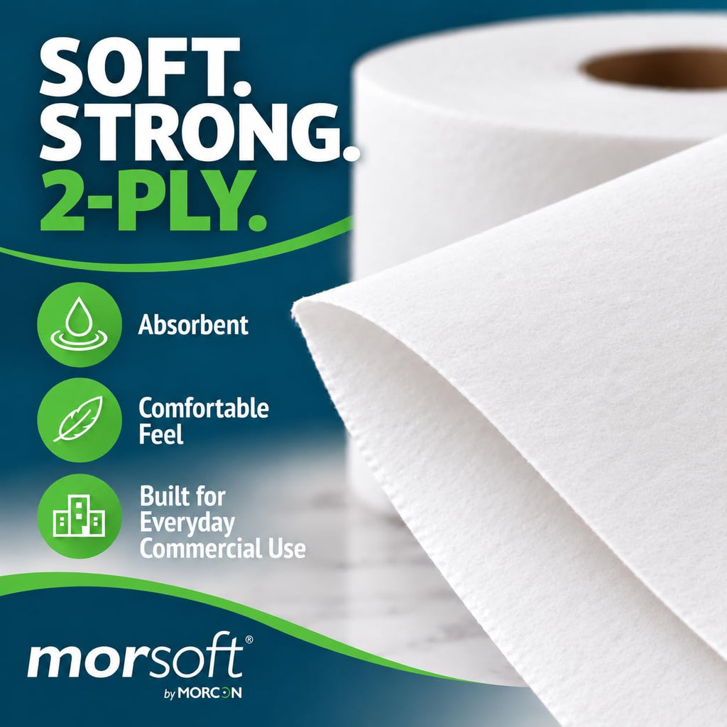 Universal Jumbo Roll Toilet Paper, White, 2-Ply, 625 Ft, 12 Rolls