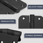 3.5" 304 Thickened Stainless Steel Door Hinges XINSheng 3 Pack(Black)