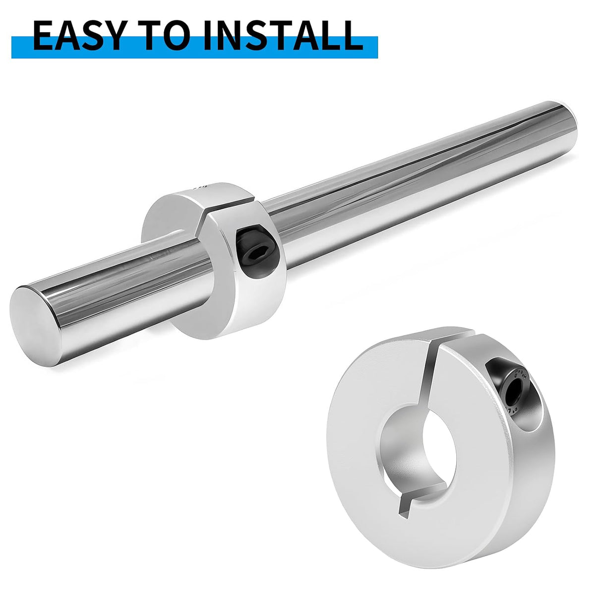 Split Shaft Collar, 4Pcs 12mm Aluminum One Piece Shaft Locking Collars, 12mm Bore Diameter, 30mm OD, 10mm Thickness, with M4 Set Screws