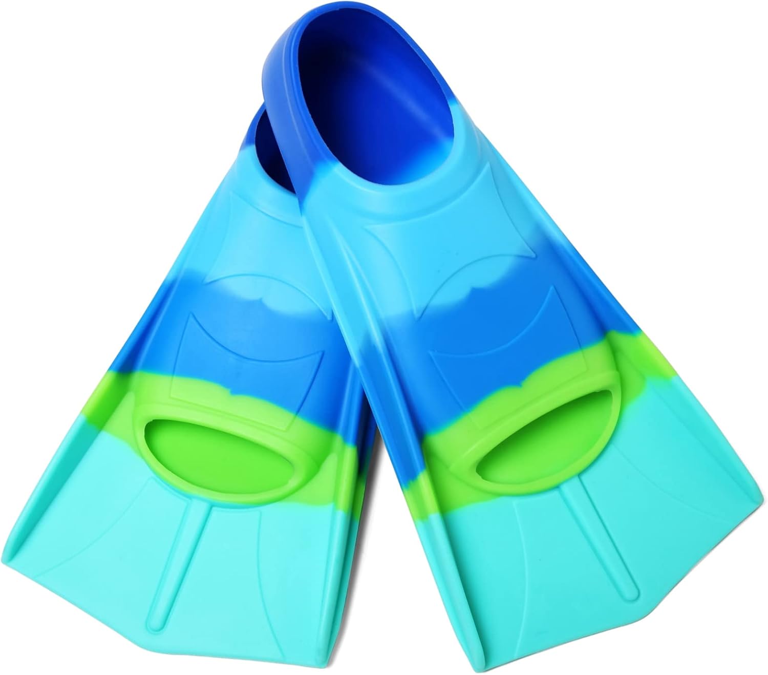 Kids Swim Fins Youth Short Blade Swimming Training Flippers | Snorkeling Diving Travel Size Fins for Children Girls