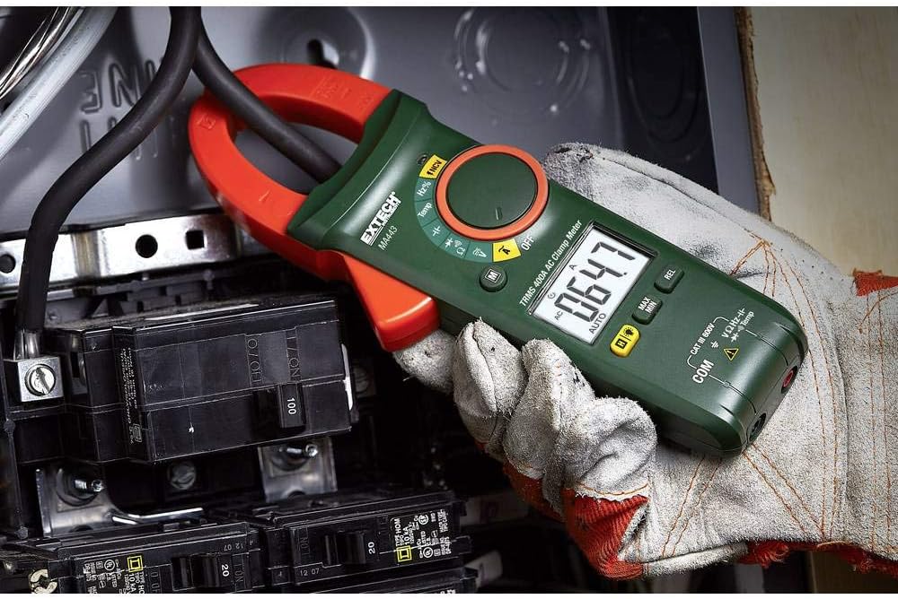 Extech MA443 400A True RMS AC Clamp Meter, NCV, 1.2 in Jaw