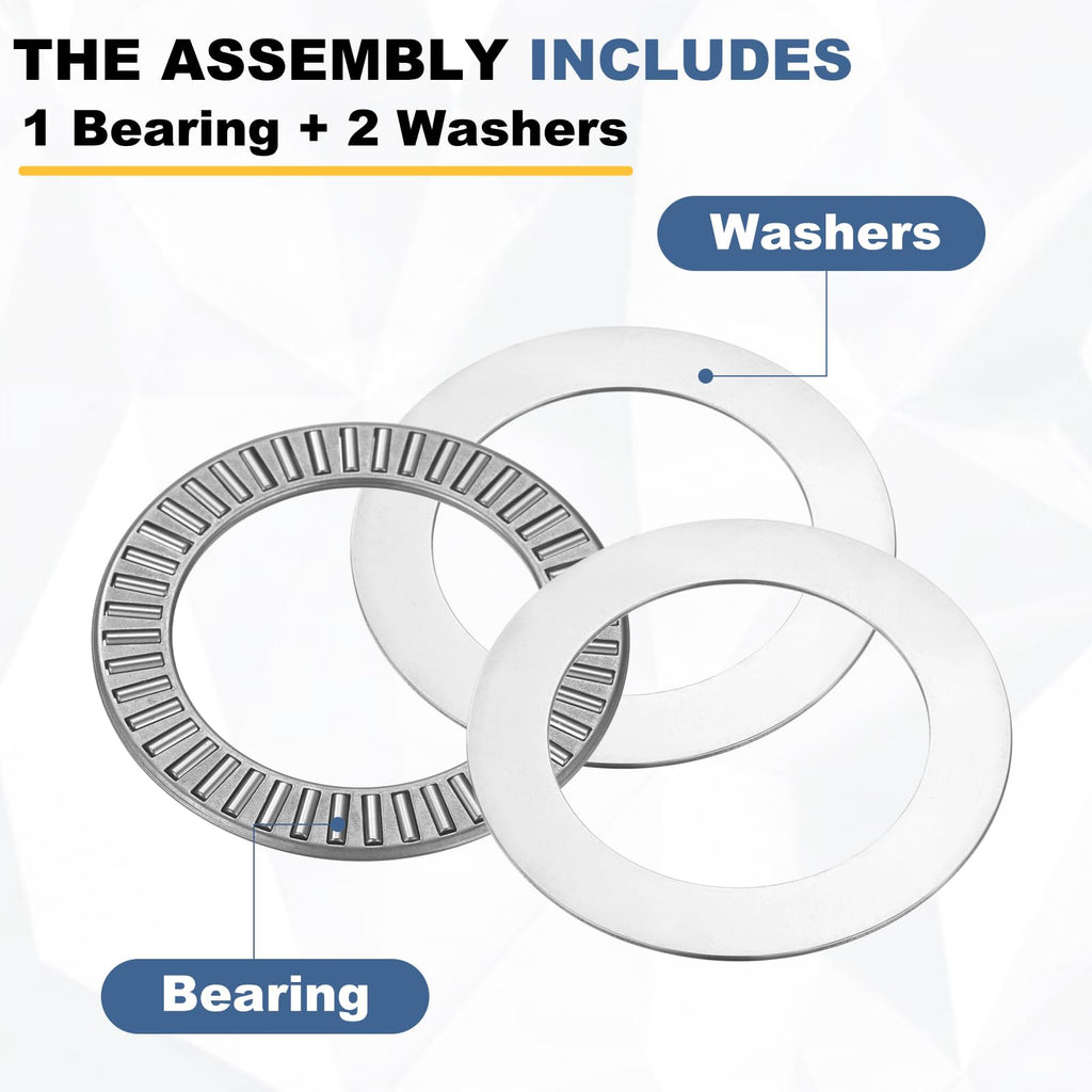 uxcell 4 Sets NTA2840 Thrust Needle Roller Bearings with Washers, ID 1-3/4"