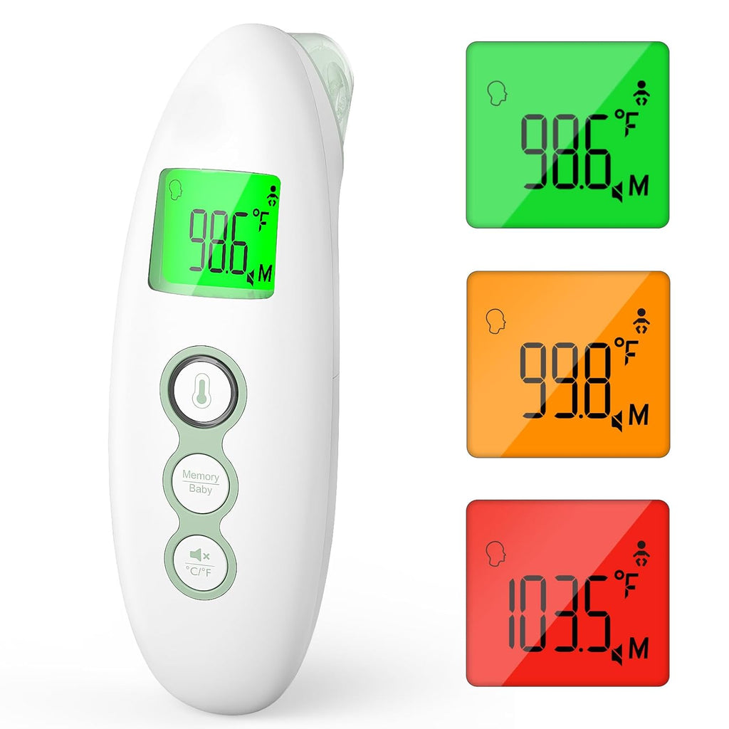 Non-Contact Forehead and Ear Thermometer, Digital Infrared Thermometer for Adults and Kids, with Child Mode, Fever