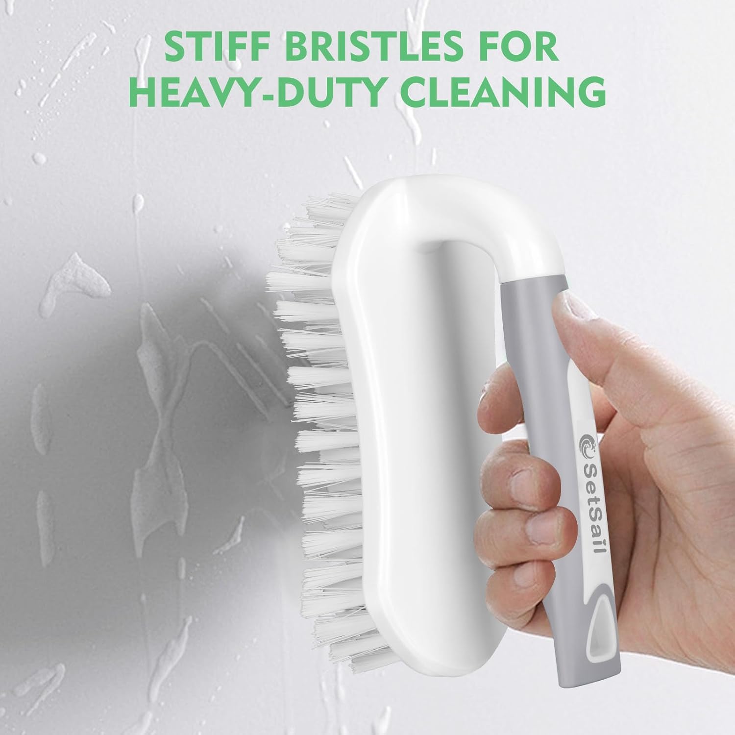 Scrub Brush, Heavy-Duty Scrub Brushes for Cleaning with Stiff Bristles Cleaning Brush for Shower, Bathroom, Carpet