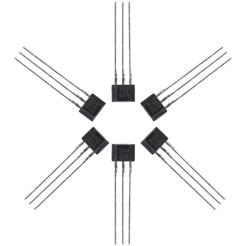 20 Pack A3144 Hall Effect Sensor 3Pins Magnetic Detector for Arduino DC 4V-24V Hall Effect