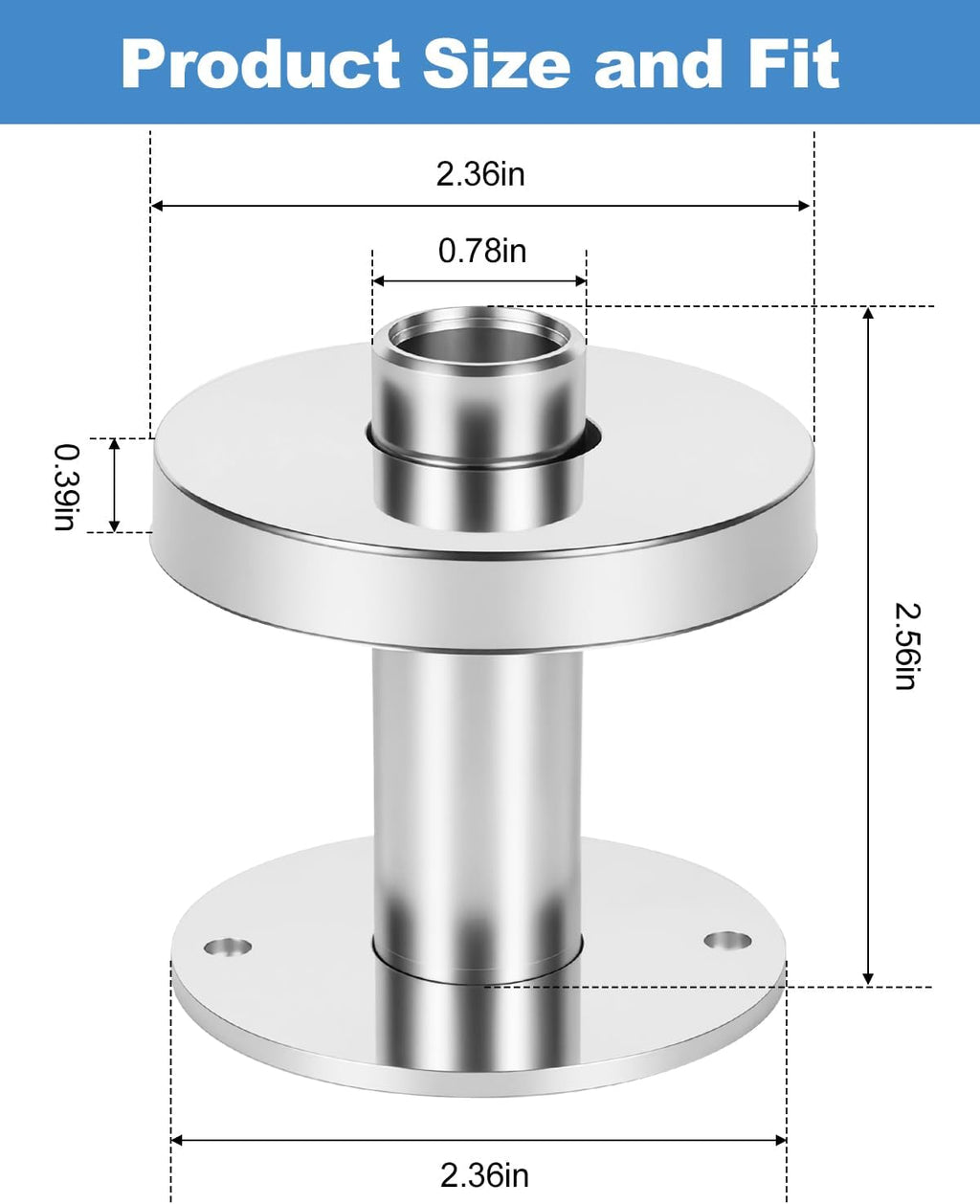 1/2 Inch PEX Stub Out Support, Toilet Water Line Cover, Chrome-Plated Metal
