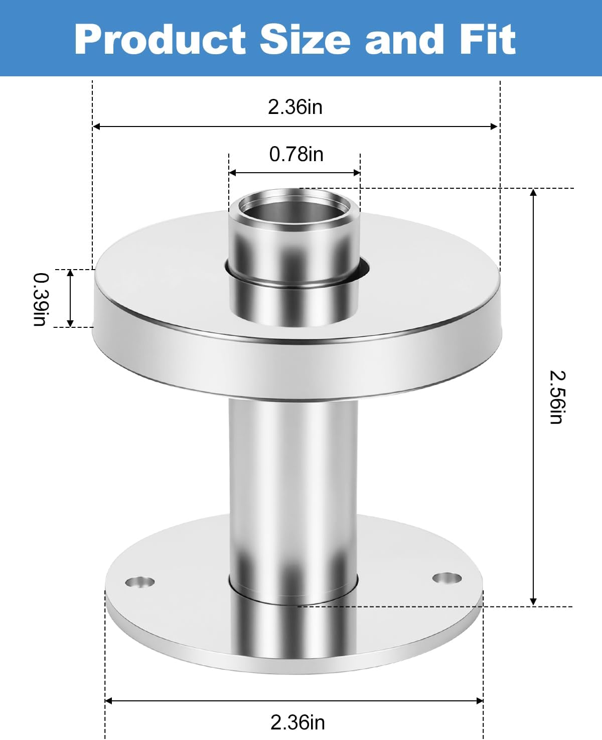 1/2 Inch PEX Stub Out Support, Toilet Water Line Cover, Chrome-Plated Metal