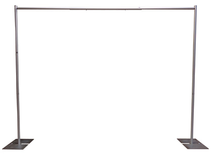 8 Foot Tall Fixed Height Portable Pipe and Drape Backdrop Kit 8ft x 10ft (No Drapes)