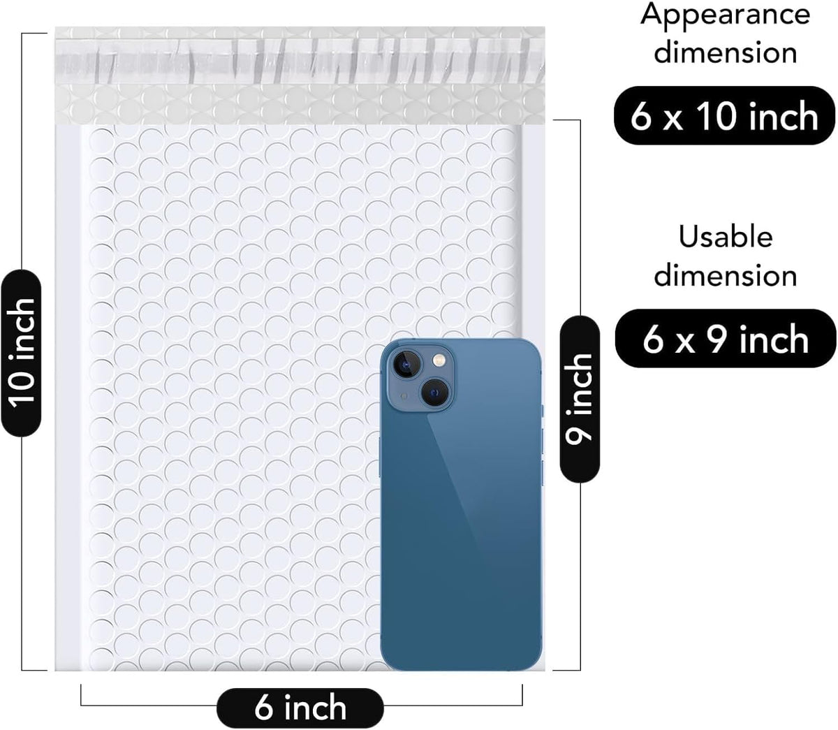 Bubble Mailers 6x10 Inch White 50 Pack Padded Envelopes #0