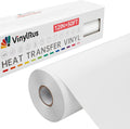 Heat Transfer Vinyl-12” x 50ft White Iron on Vinyl Roll for Shirts, HTV Vinyl for Silhouette Cameo, Easy to Cut & Weed