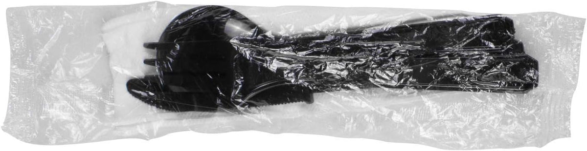 U2200 PS Heavy-Weight Cutlery Kits, Black (Pack of 250)