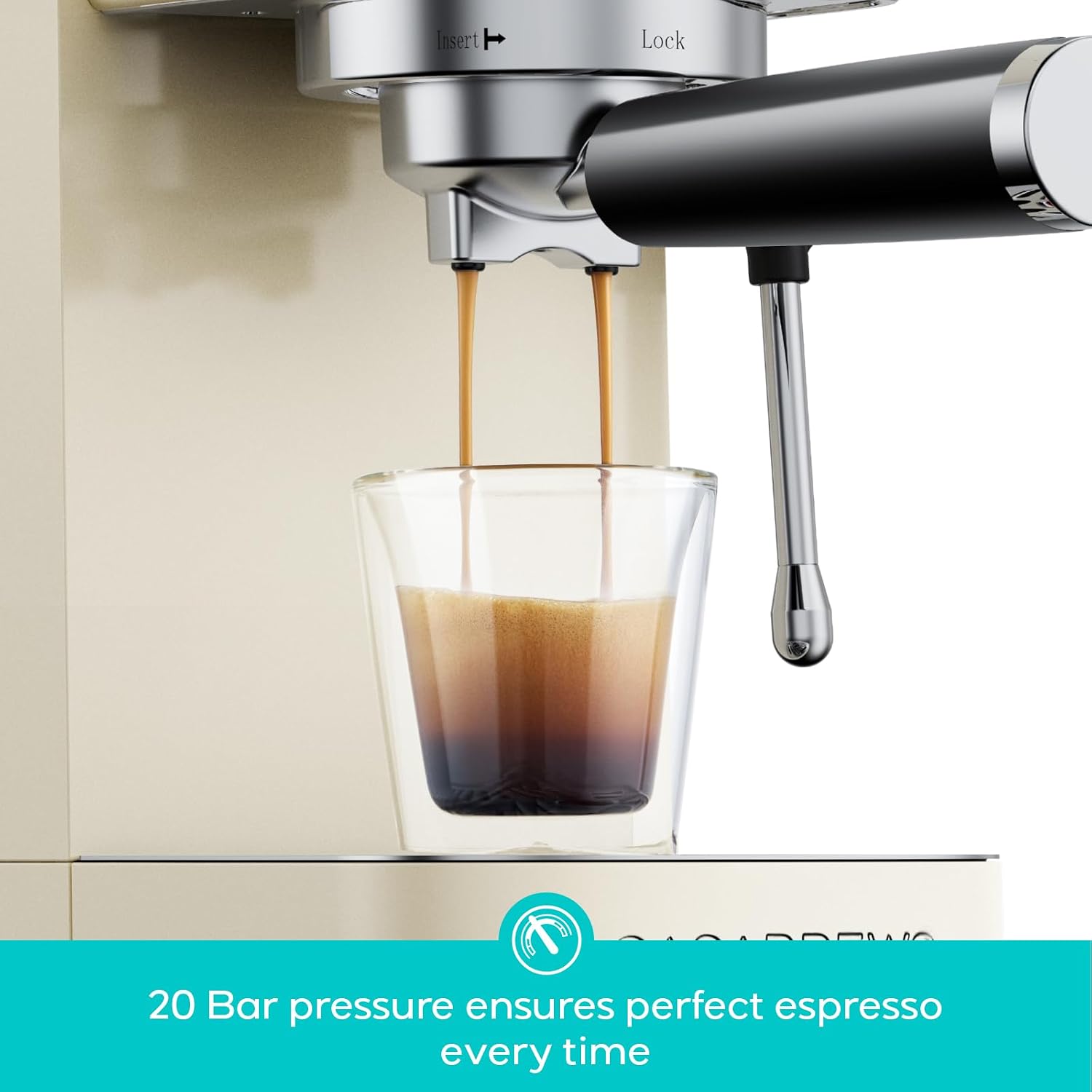 3700 Essential Espresso Machine, Stainless Steel Espresso Maker | 20-Bar Italian Pump, Powerful Steam Wand, 43.9oz