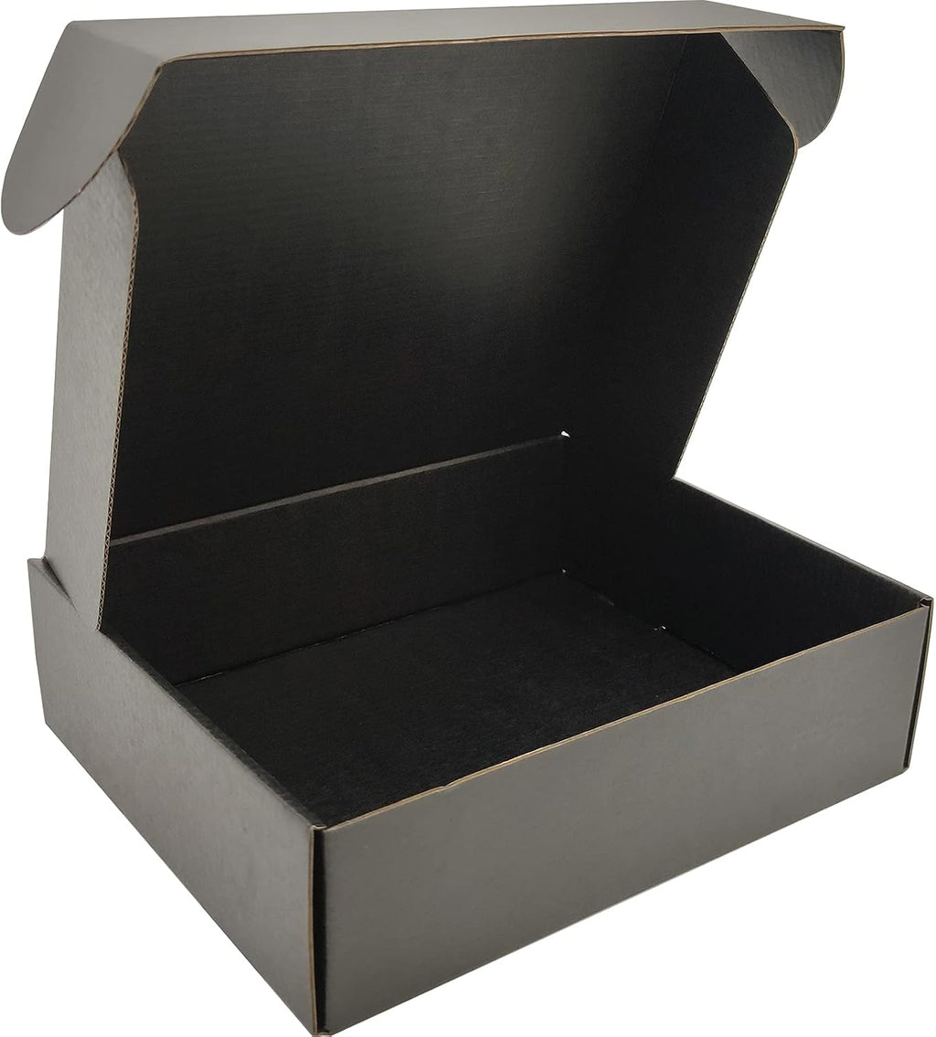 10x8x3 Shipping Boxes Black Mailer Corrugated Cardboard Box Set of 25