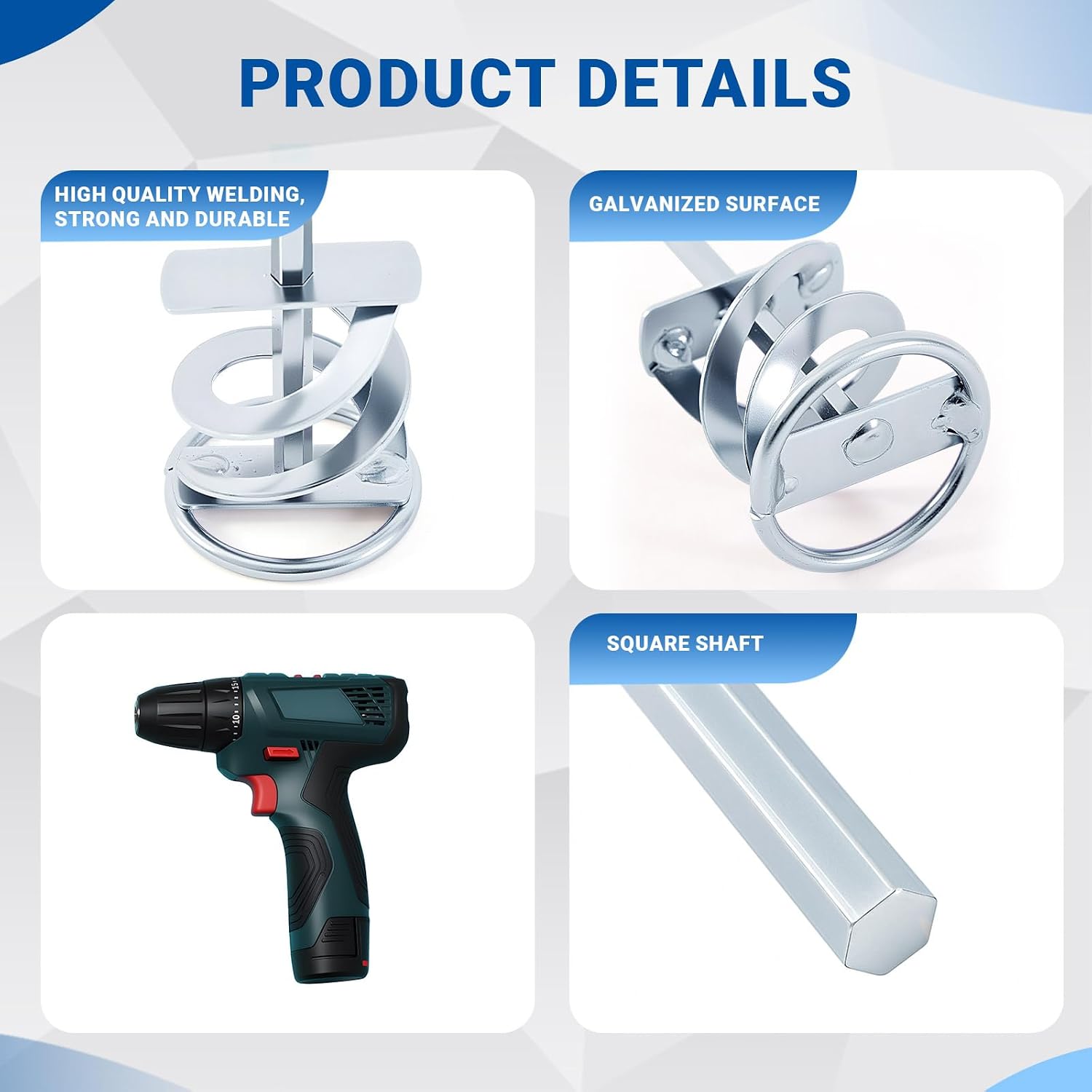 Set of 2 Paint Mixer for Drill Painting Mixer Stirrer Drill Attachment, 15.7" Mixing Paddles and 2.3" Mixing