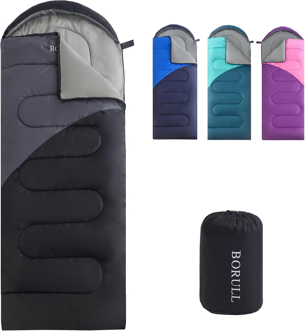 Lightweight Sleeping Bags for Adults & Kids, Backpacking & Scouts, Compact | 3lb, packs 8"x14". Left-zip Pairs with