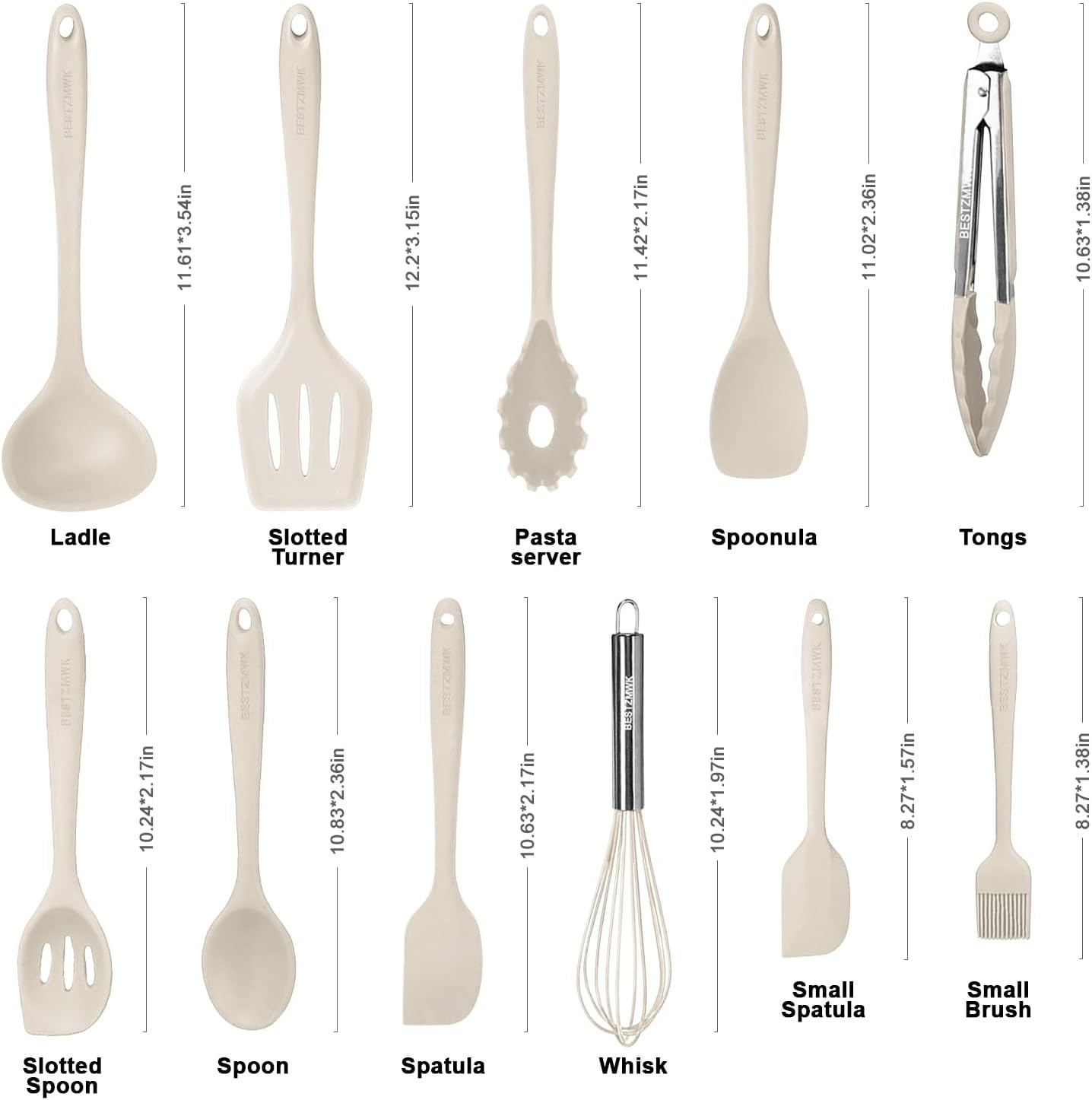 Kitchen Utensil Set - 11 Cooking Utensils - Colorful Silicone Kitchen Utensils - Nonstick Cookware with Spatula Set