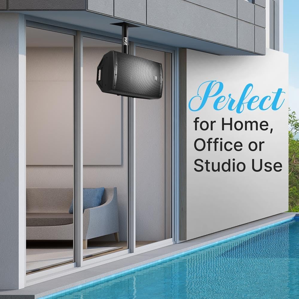 Universal Speaker Mounting Bracket - Ceiling & Wall Speaker Mount with Adjustable Swivel Tilt, 13.4" Retractable