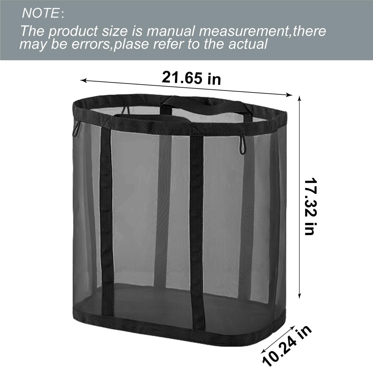 Mesh Bag with Handles, Collapsible Laundry Basket, Foldable Laundry Bag, Breathable Folding Beach Bag,Space-saving
