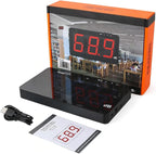 SW-525A Sound Level Meter Tester 30-130db Large Screen Red LCD Display Wall Hanging Type Decibel Noise Measuring with Alarm (Sound Level Meter)