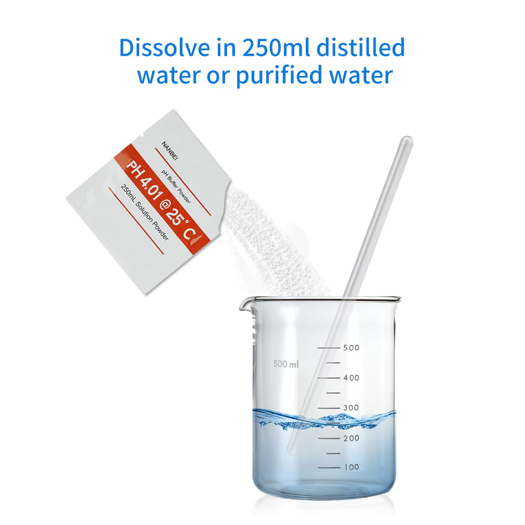 15 Pack of pH Meter Buffer Solution Powder for Precise PH Meter
