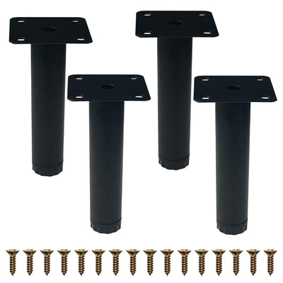 4 Pcs 4" Adjustable Black Furniture Legs for Cabinet, DIY Shelf