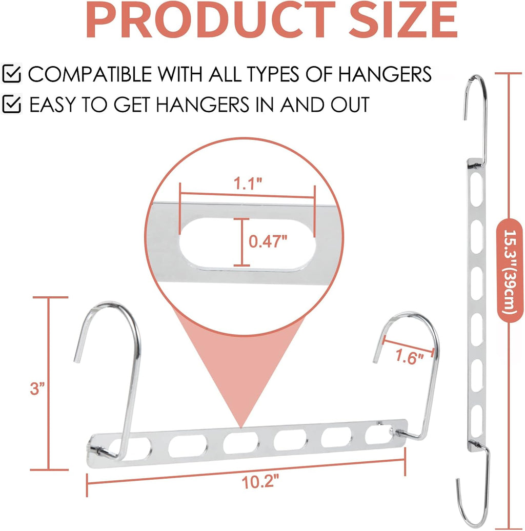 Space Saving Hangers for Clothes, 10 Pack Hanger Organizer Space Saver, Magic Metal Collapsible Closet Organizers