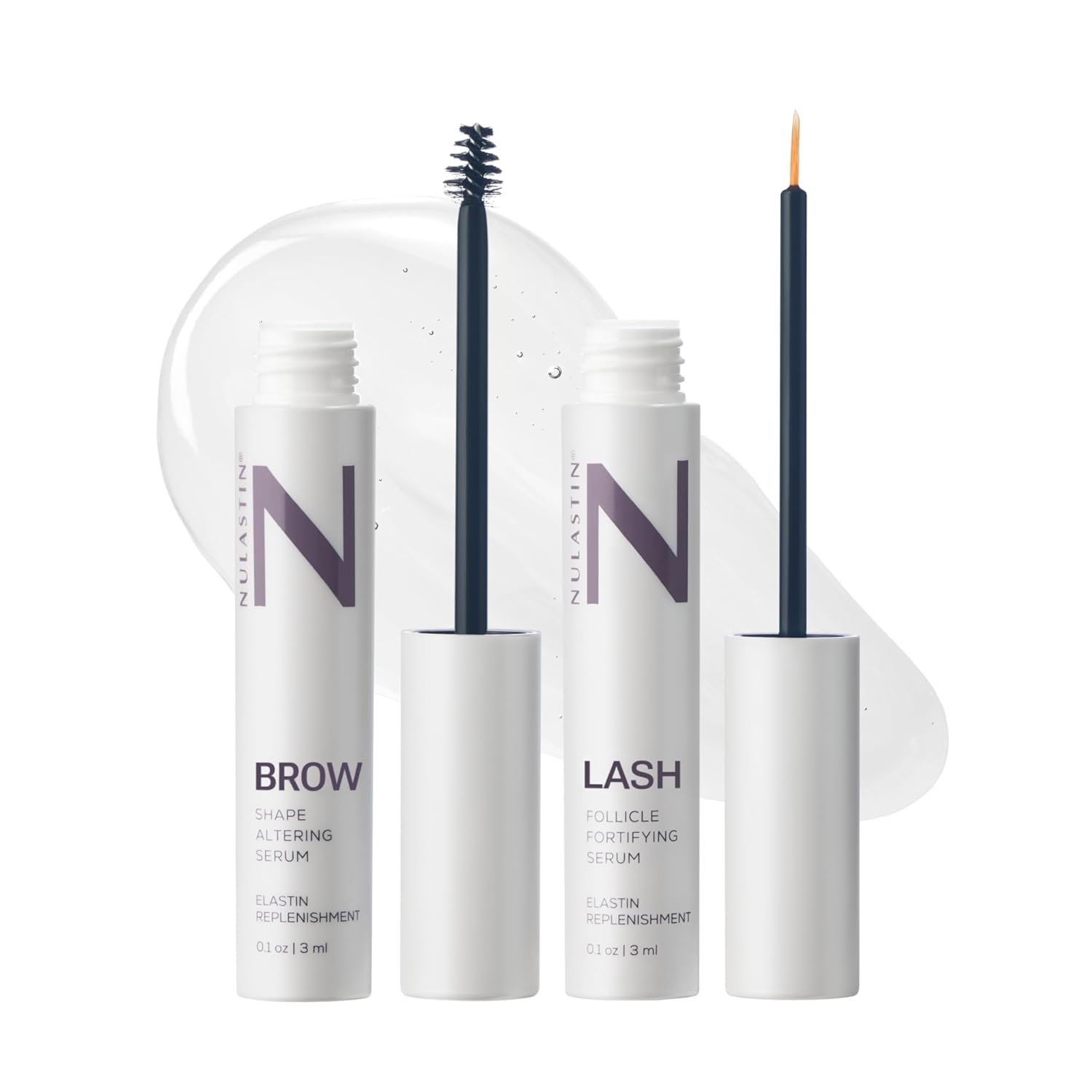 Eyelash Serum & Brow Serum - Lash & Brow Dual System - Eyebrow & Eyelash Enhancing Serums with Keratin & Peptides for