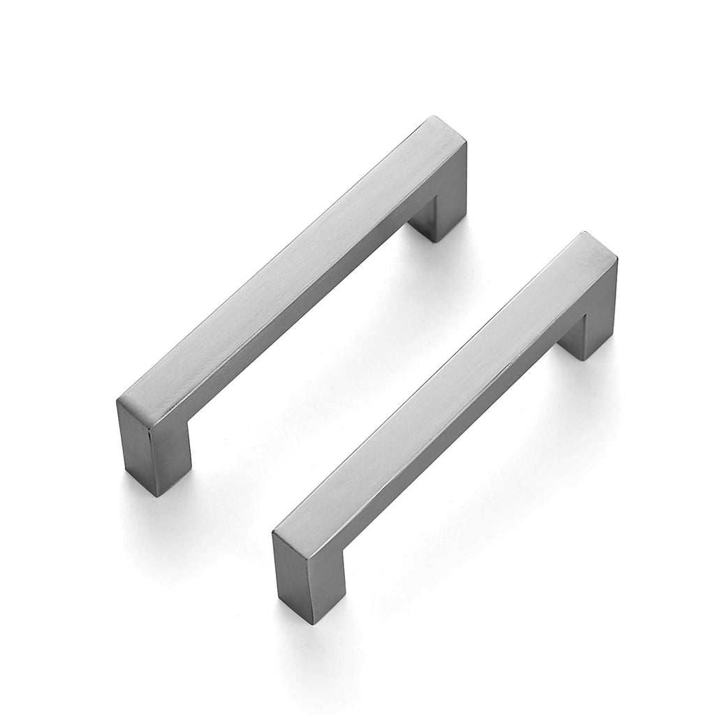 Brushed Nickel Square Cabinet Handles & Pulls 3-3/4 Inch 40 Pack