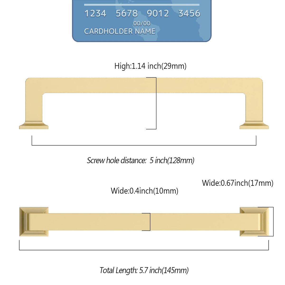 10 Pack 5 Inch Brushed Gold Cabinet Pulls,Kitchen Hardware