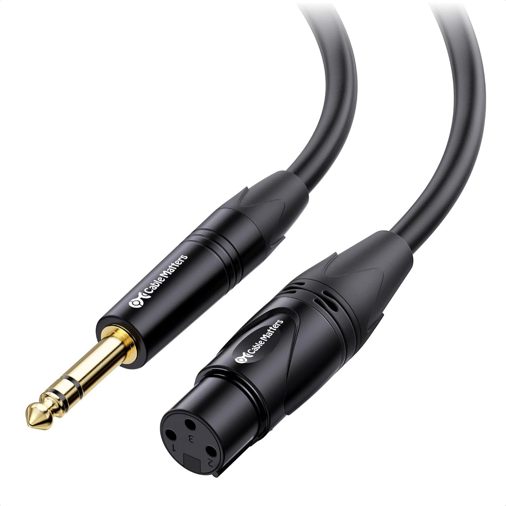 6.35mm 1/4 Inch TRS to XLR Cable, Male to Female, 25ft | TRS Male to XLR Female, XLR to 1/4 Cable