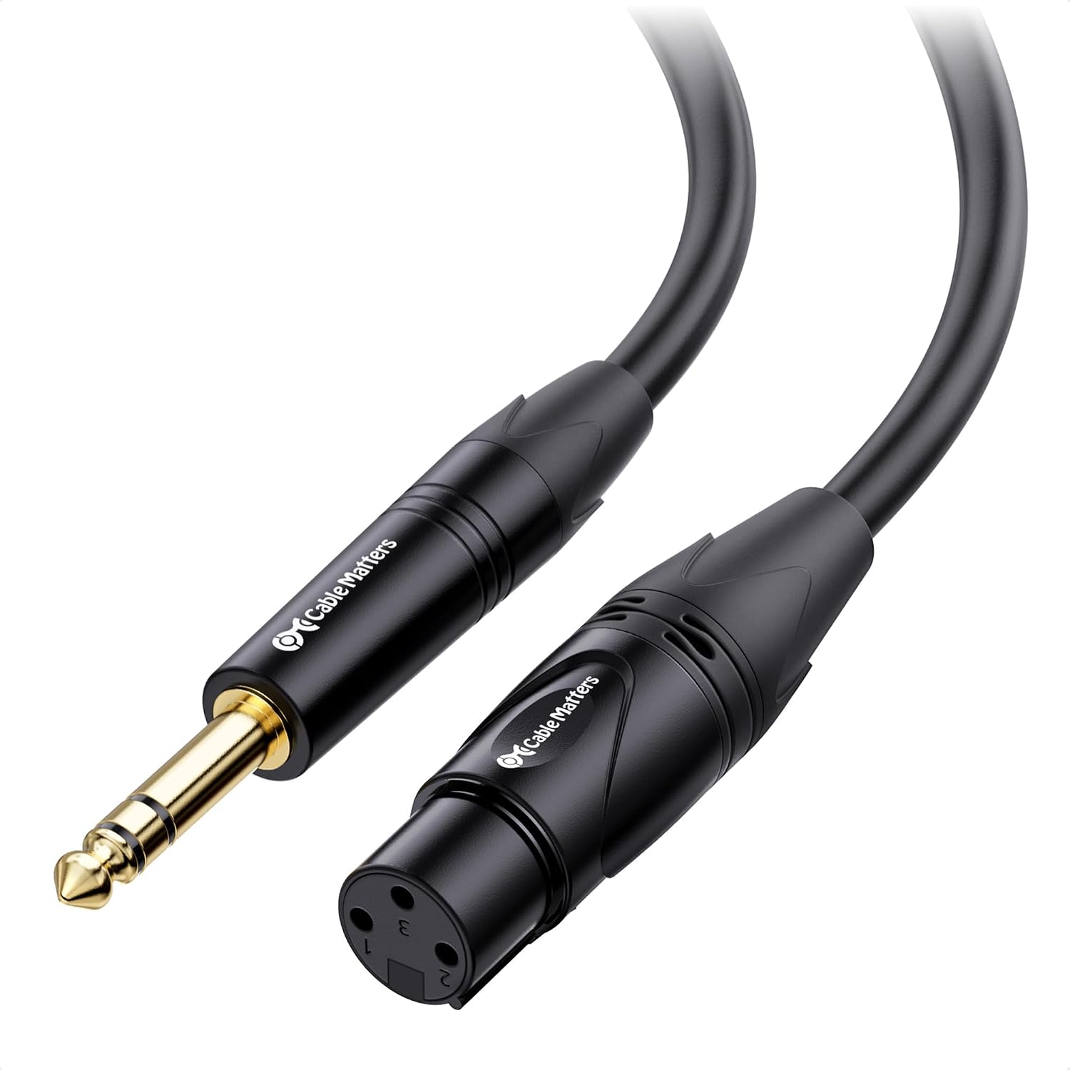 6.35mm 1/4 Inch TRS to XLR Cable, Male to Female, 25ft | TRS Male to XLR Female, XLR to 1/4 Cable