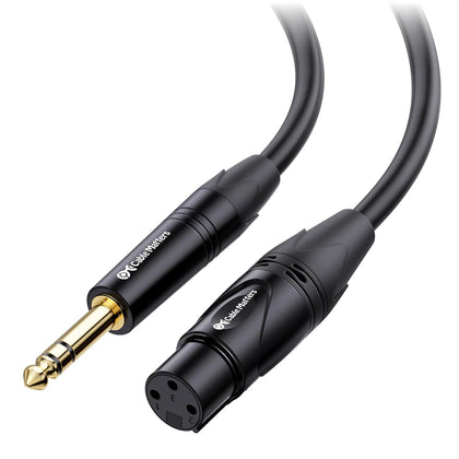 6.35mm 1/4 Inch TRS to XLR Cable, Male to Female, 25ft | TRS Male to XLR Female, XLR to 1/4 Cable