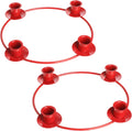 Christmas Advent Candle Holder 4 Candles Stand, Red, 2 Pcs