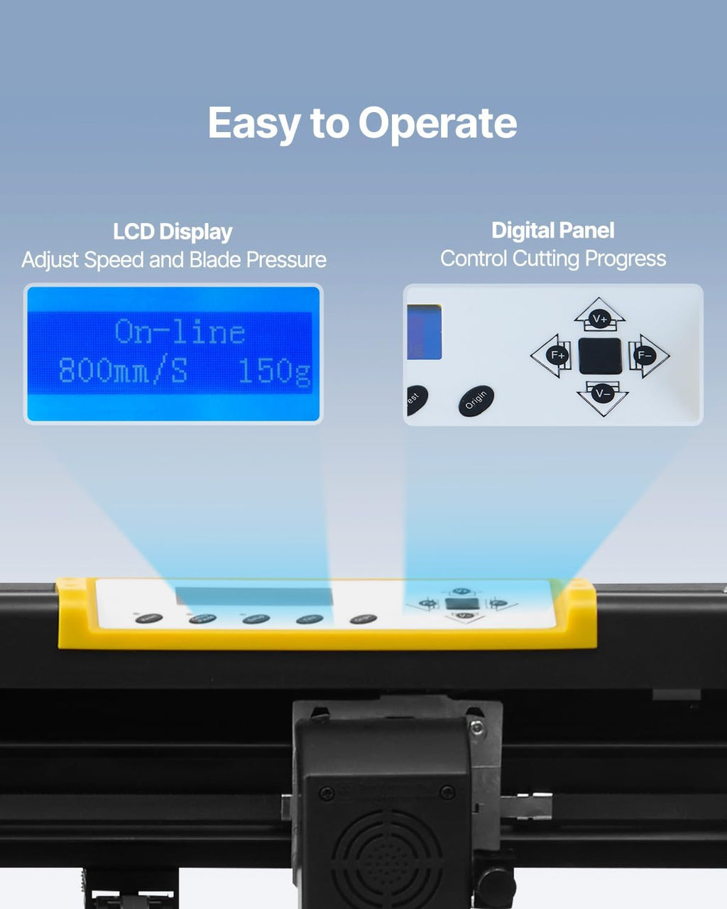 Vinyl Cutter Machine, 34 in / 870 mm Max Paper Feed Cutting Plotter, Automatic Camera Contour Cutting LCD Screen
