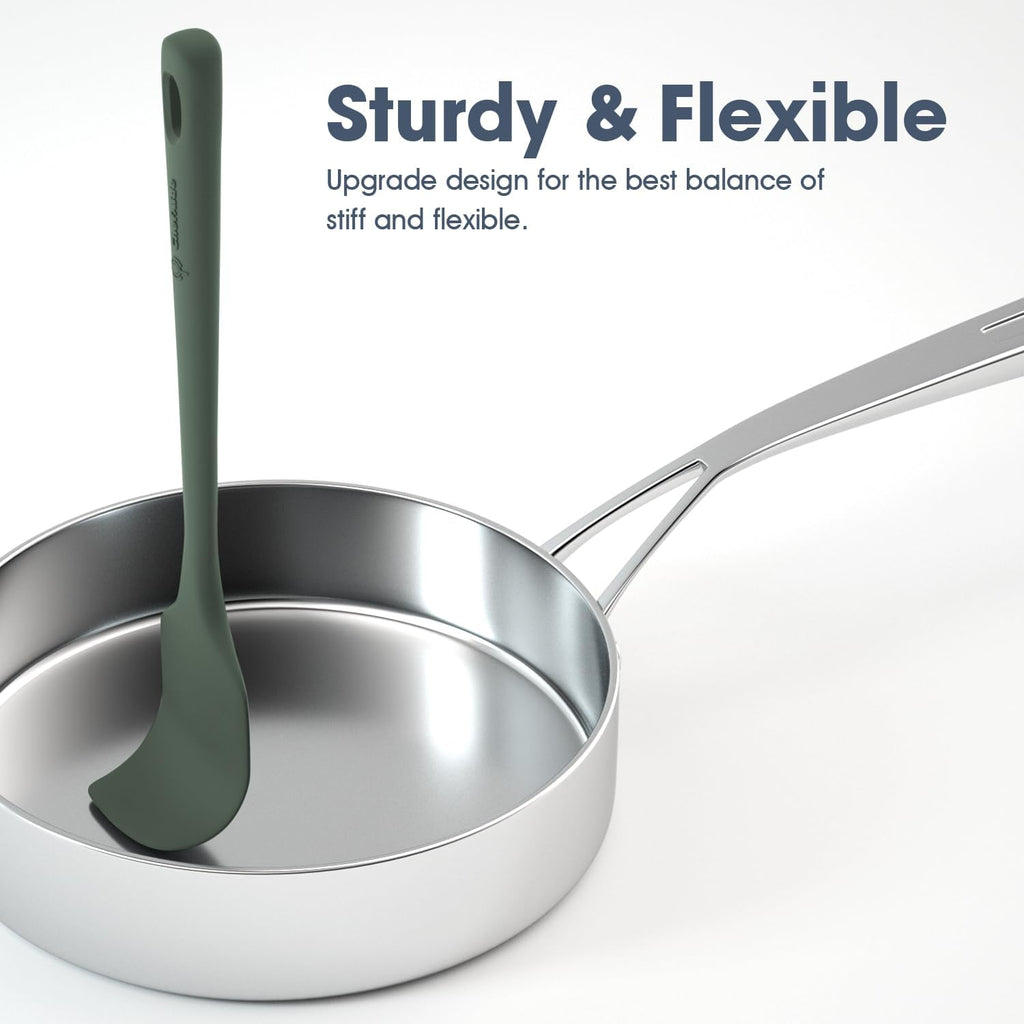 5 Pieces Silicone Spatula Set, Food Grade Rubber Spatula, Upgrade Strong Handle with Ergonomic Grip, Heat Resistant