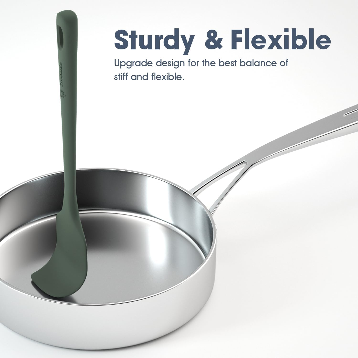 5 Pieces Silicone Spatula Set, Food Grade Rubber Spatula, Upgrade Strong Handle with Ergonomic Grip, Heat Resistant