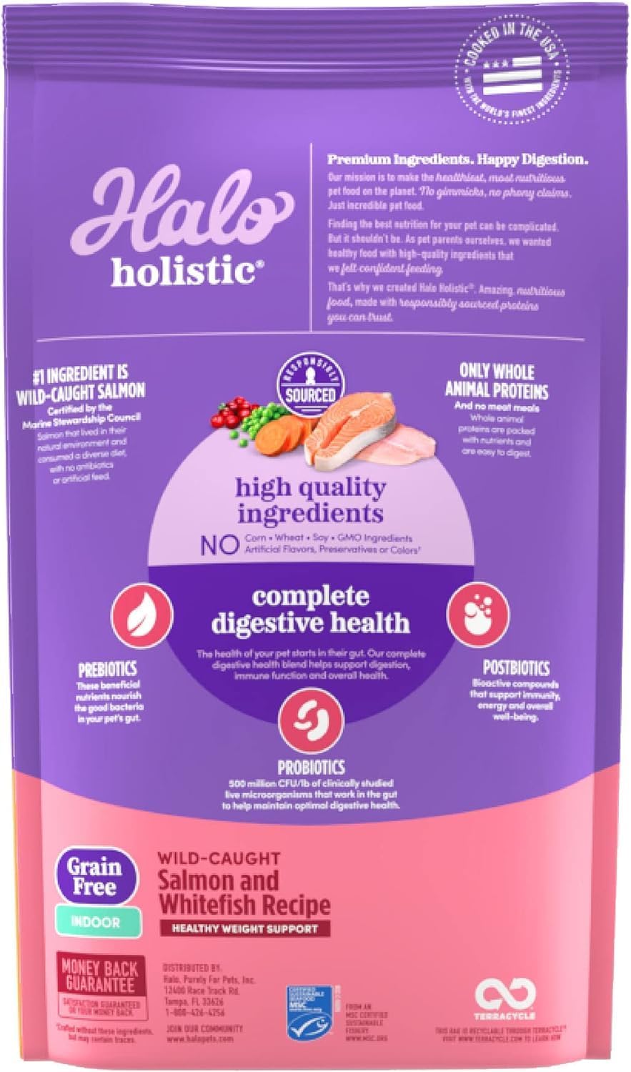 Holistic Indoor Dry Cat Food, Wild-Caught Salmon & Whitefish, 6 lb