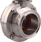 DERNORD Butterfly Valve with Trigger Handle Stainless Steel 304 Tri Clamp Clover (2 Inch Tri Clamp Butterfly Valve)